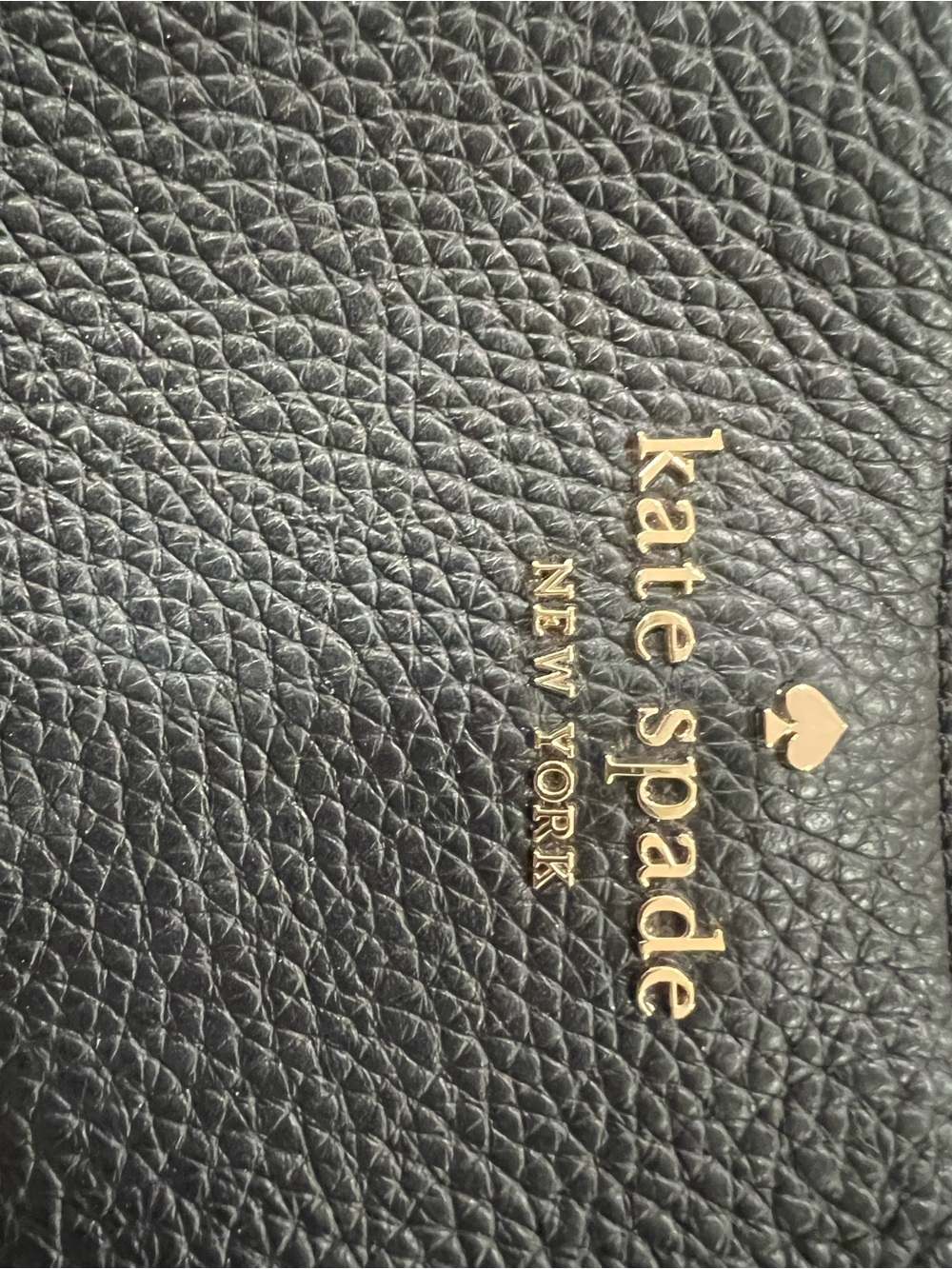 kate spade Black Pebbled Leather Hobo Shoulder Bag with Gold Logo - Picture 7 of 11